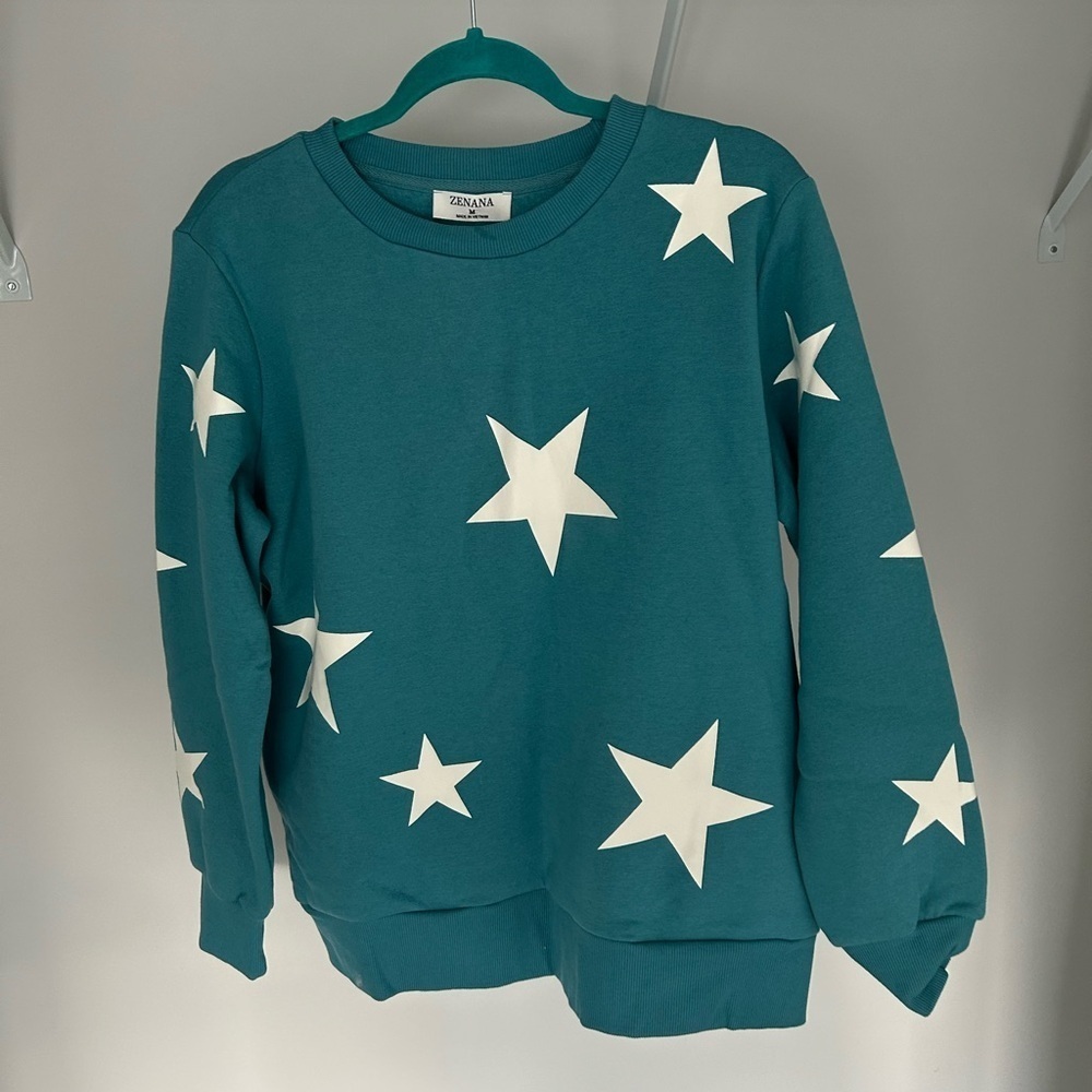 Zenana Outfitters Turquoise Crew Neck Top